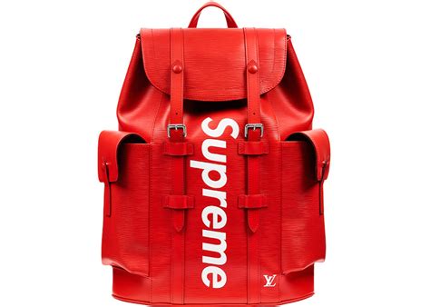 louis vuitton supreme red backpack|louis vuitton supreme backpack men.